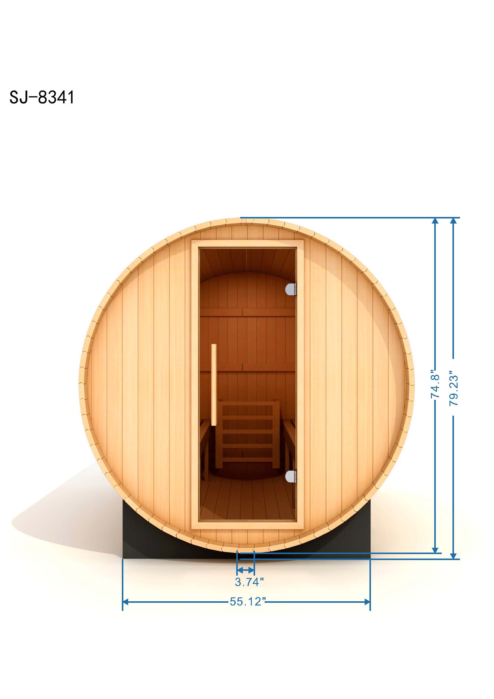 Golden Designs St. Moritz 2 Person Barrel Traditional Sauna – Pacific Cedar GDI-B002-01
