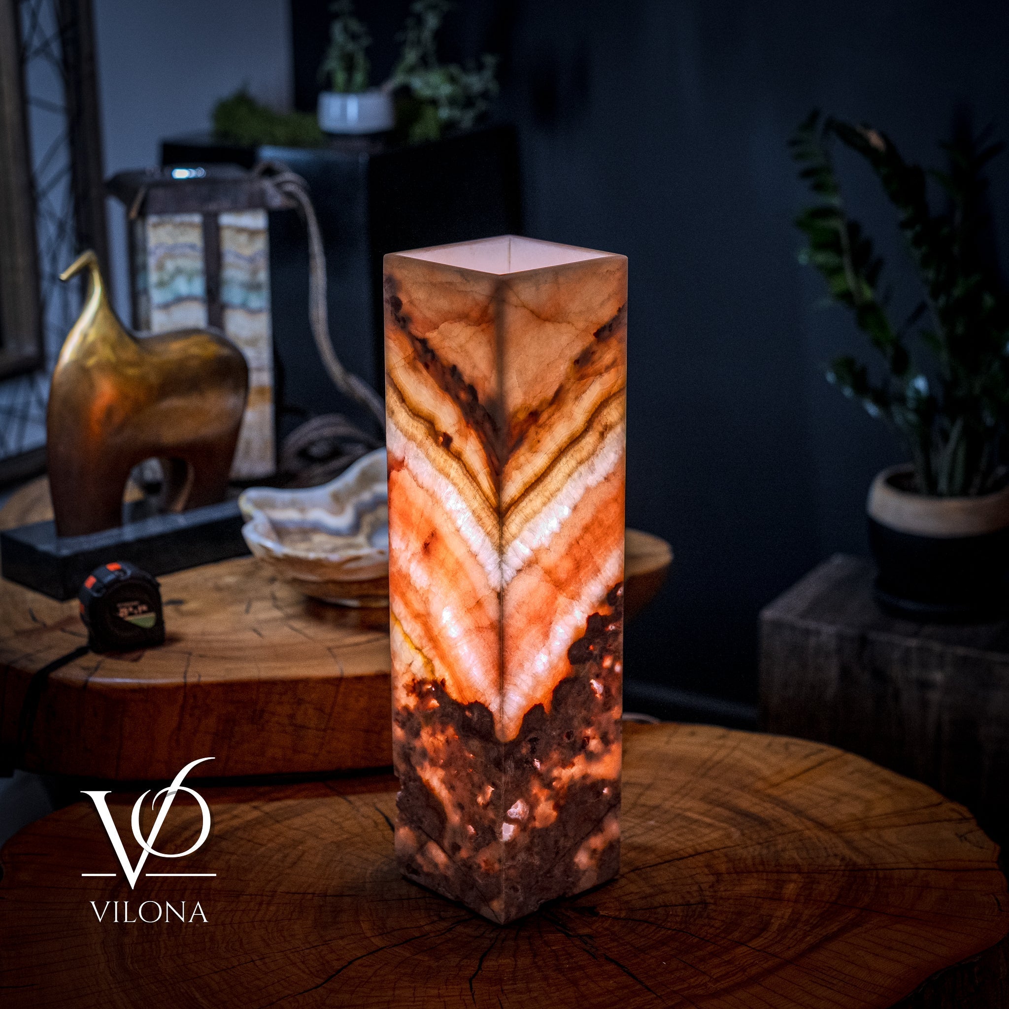 Razzberry Rosa Onyx Lamp (Crystal Table Lamp #11)