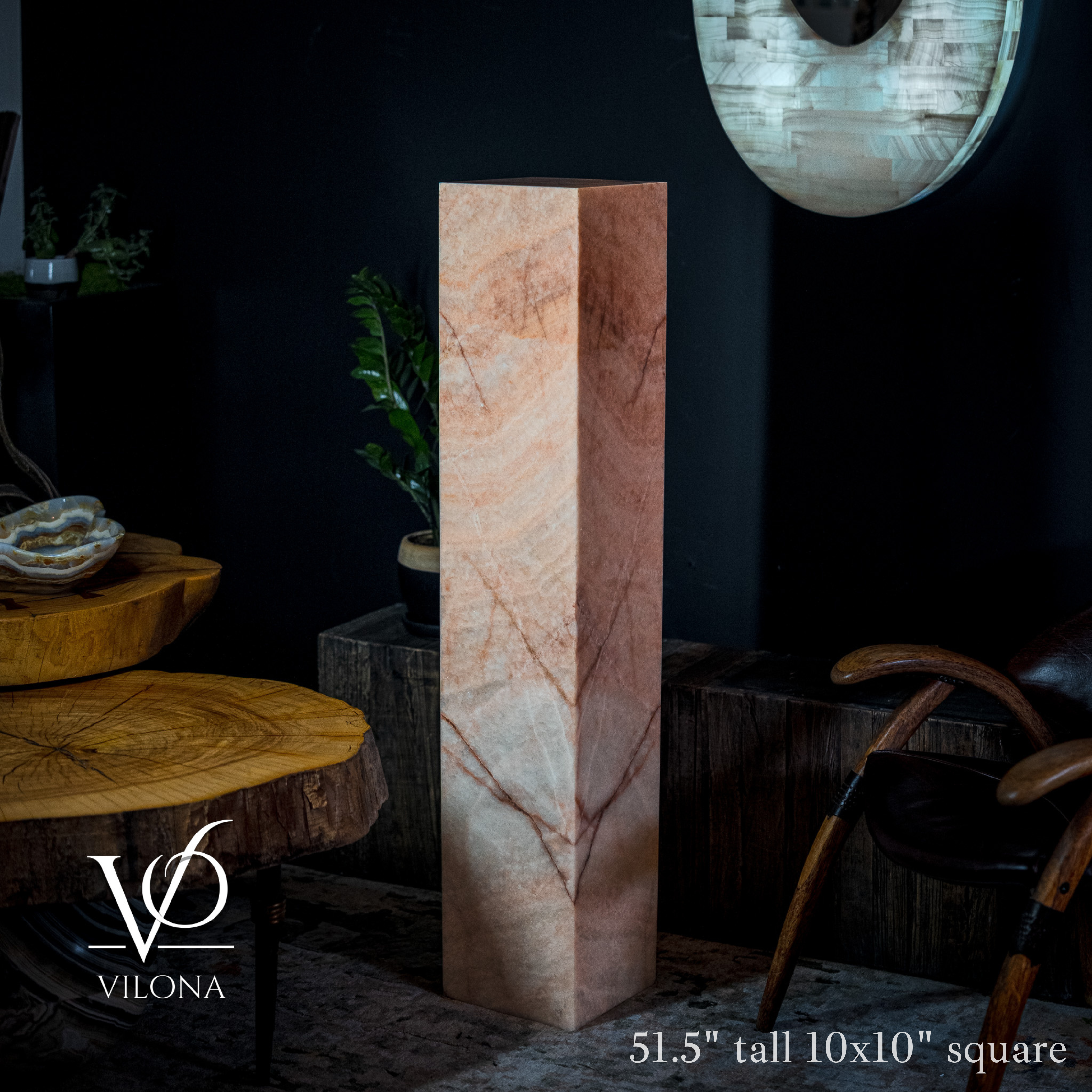 Rosa Onyx Floor Lamp - Medium - 51.5"H x 10"W - Square - #6