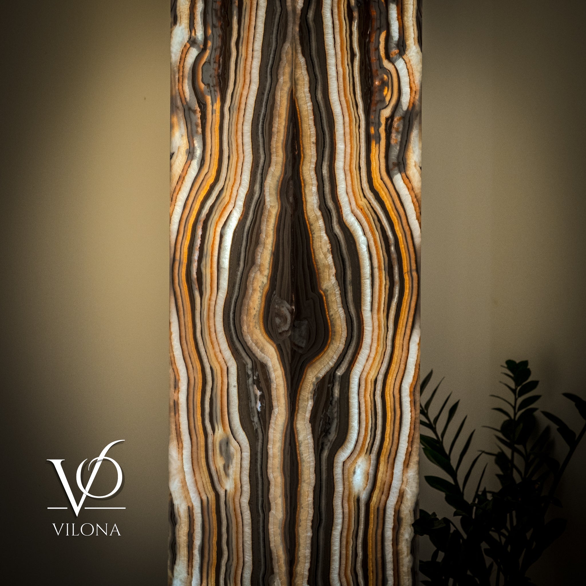 Sahara Onyx Floor Lamp - Large - 63"H x 12"W - Square - #2