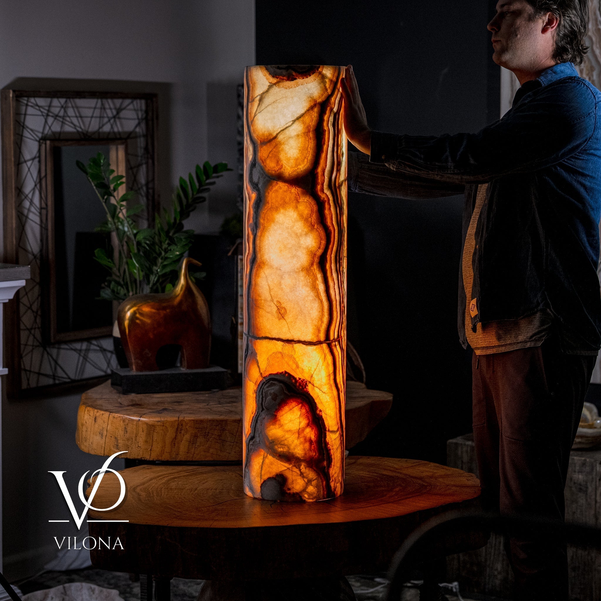 Sahara Onyx Floor Lamp (Cylinder #2)