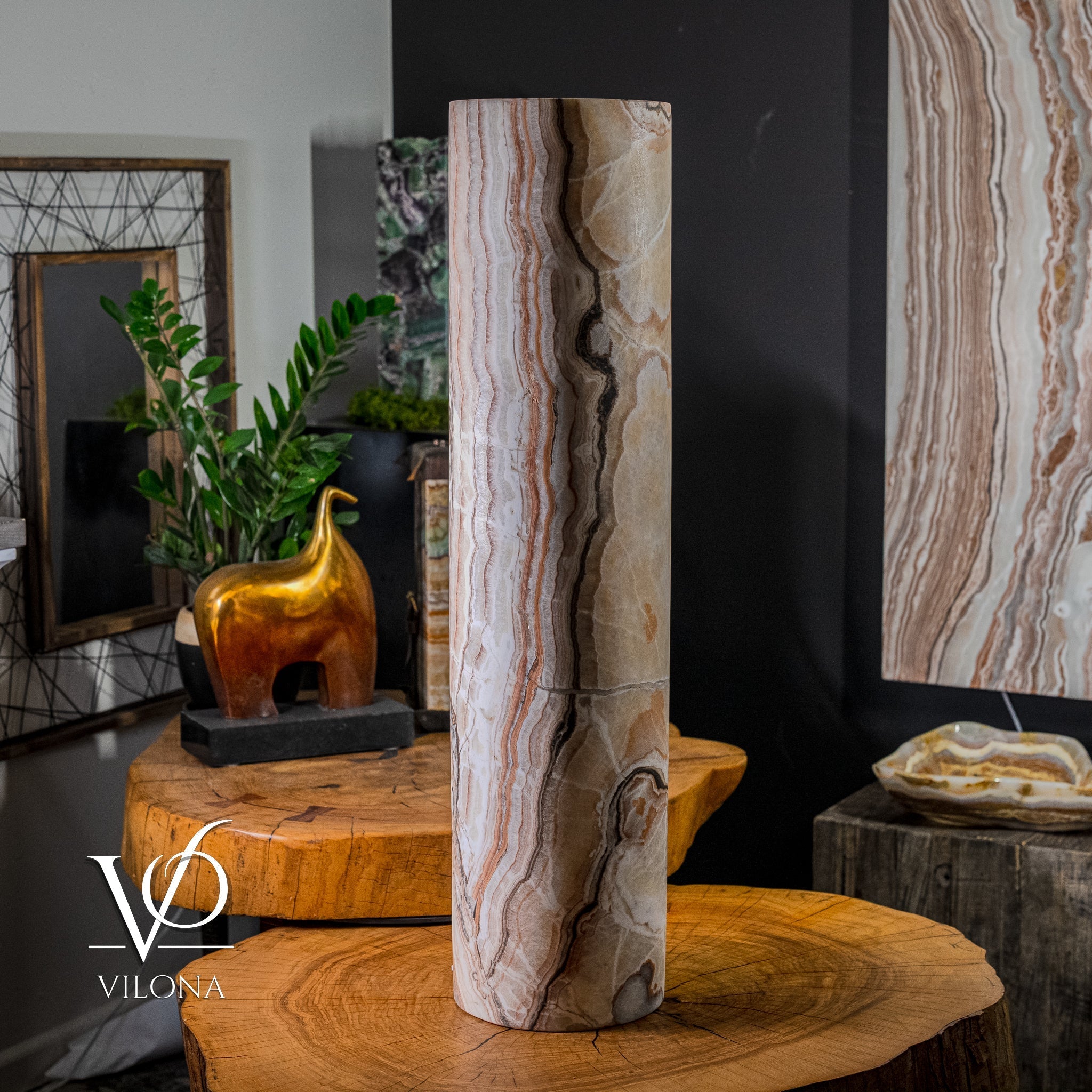 Sahara Onyx Floor Lamp (Cylinder #2)