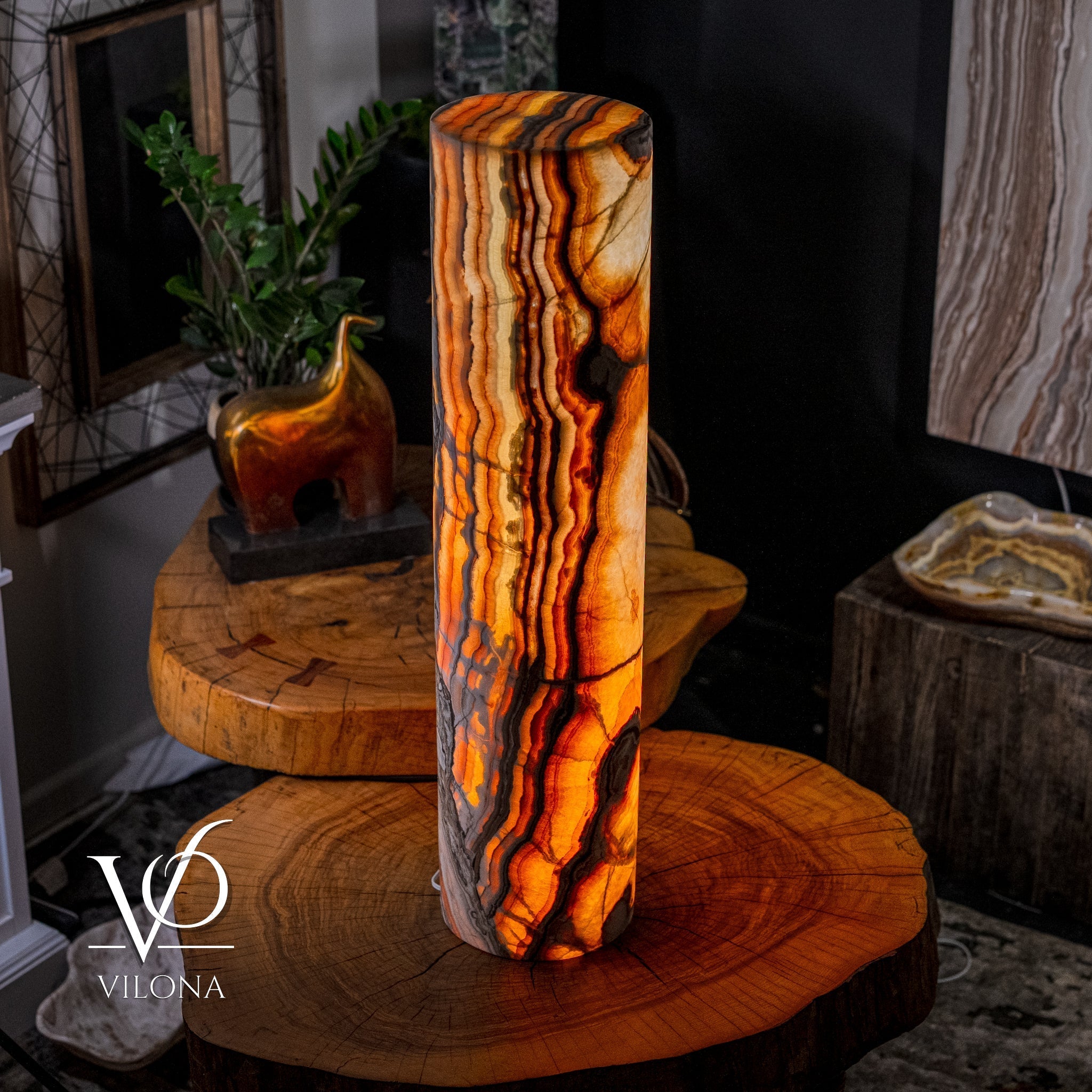 Sahara Onyx Floor Lamp (Cylinder #2)
