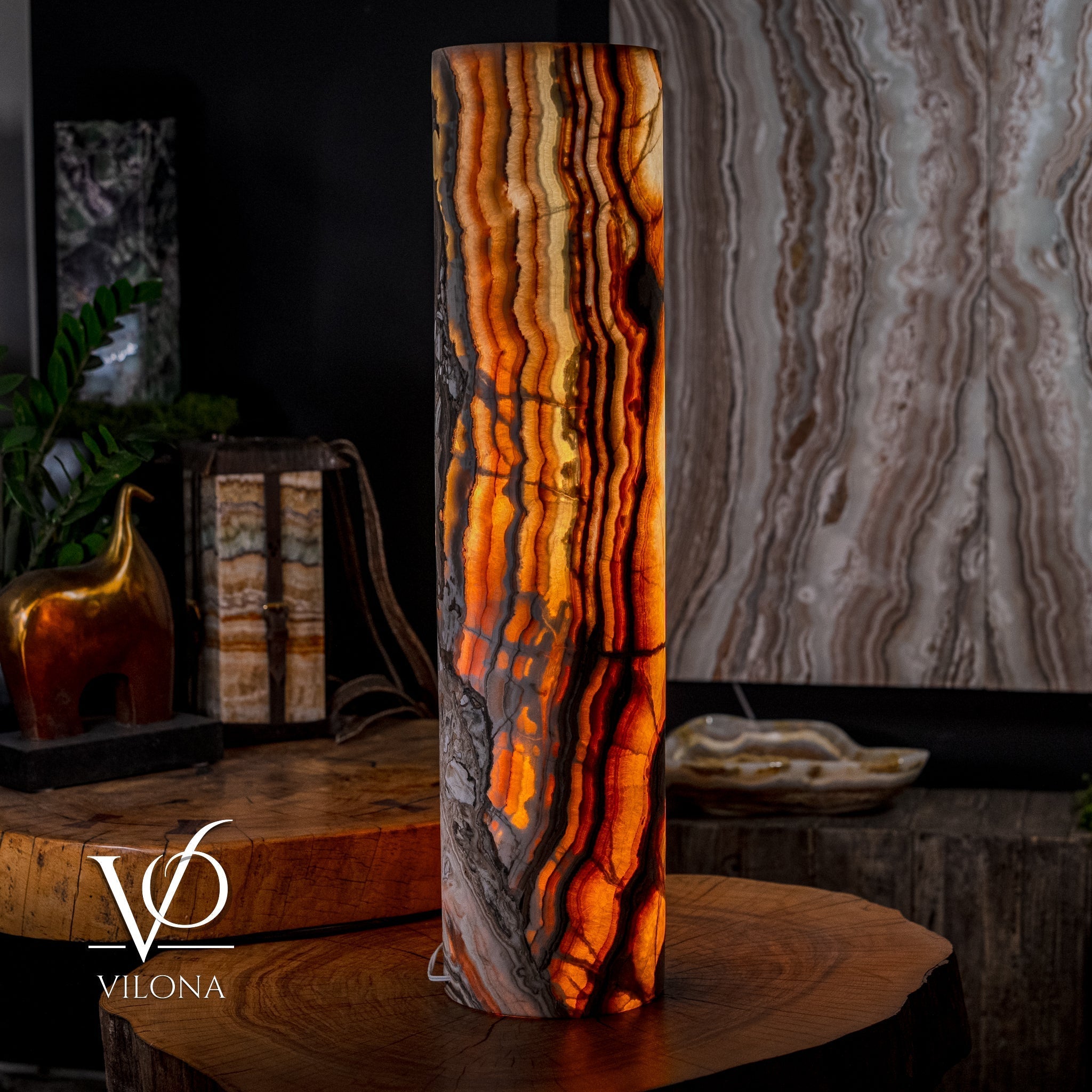 Sahara Onyx Floor Lamp (Cylinder #2)