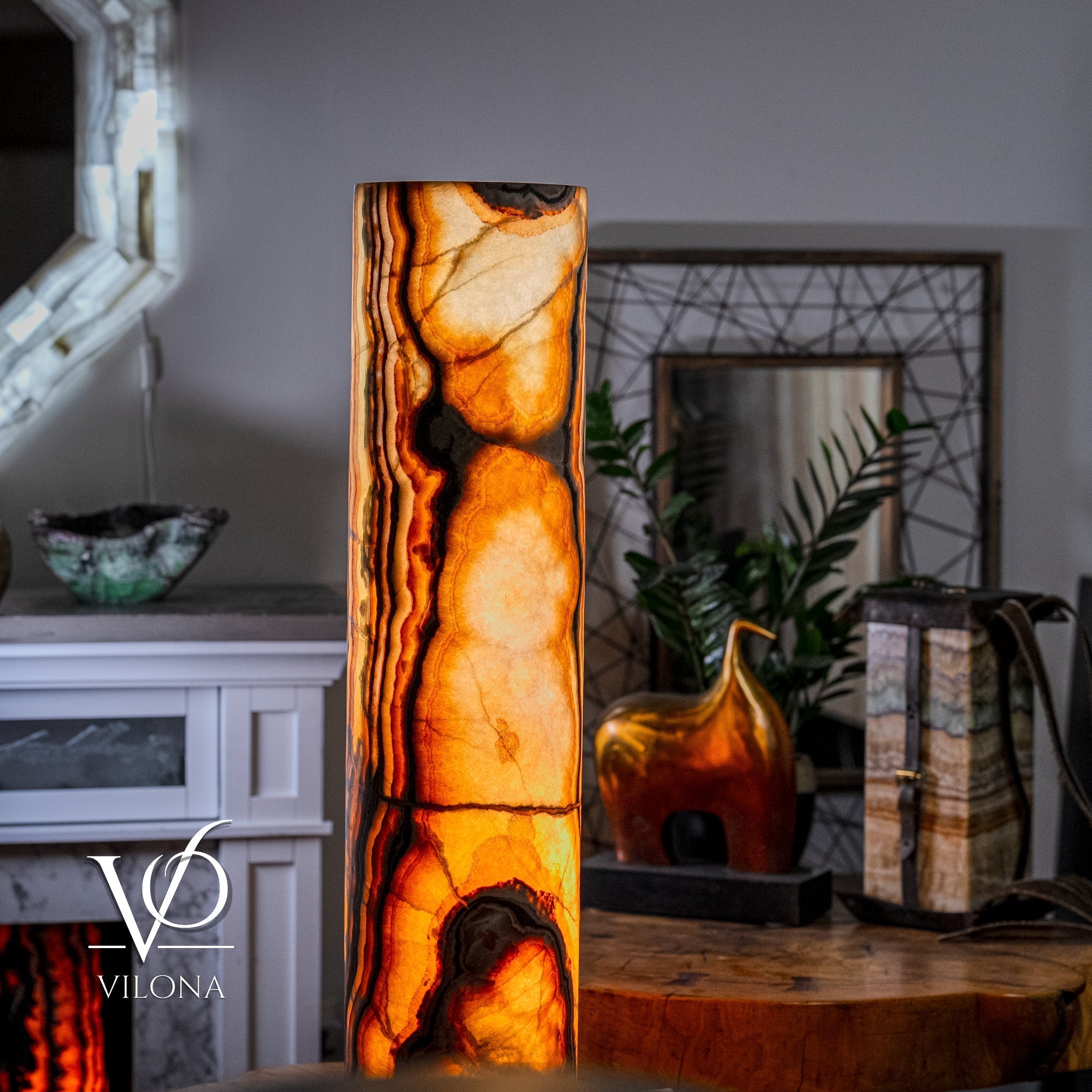 Sahara Onyx Floor Lamp (Cylinder #2)