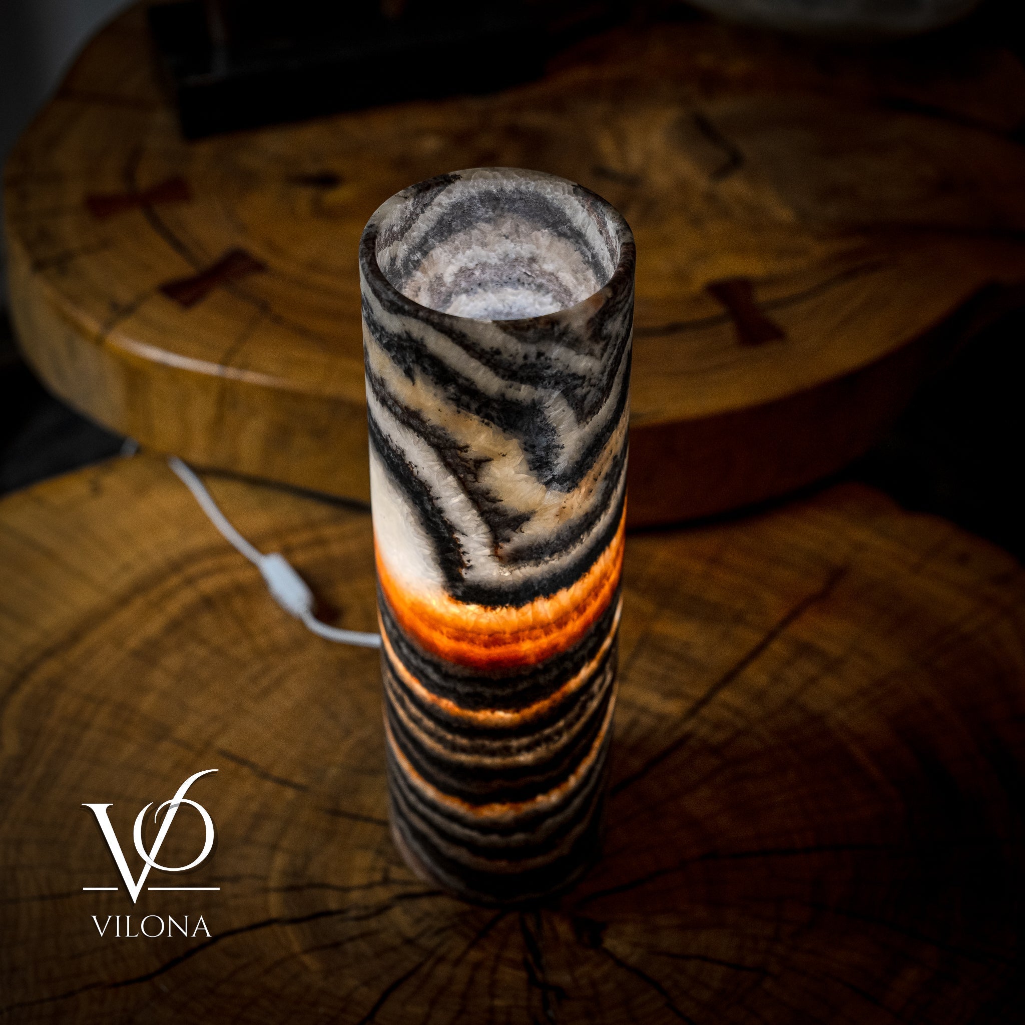 Ultra Exotic Tangerine Crystal (Onyx Table Lamp #34)