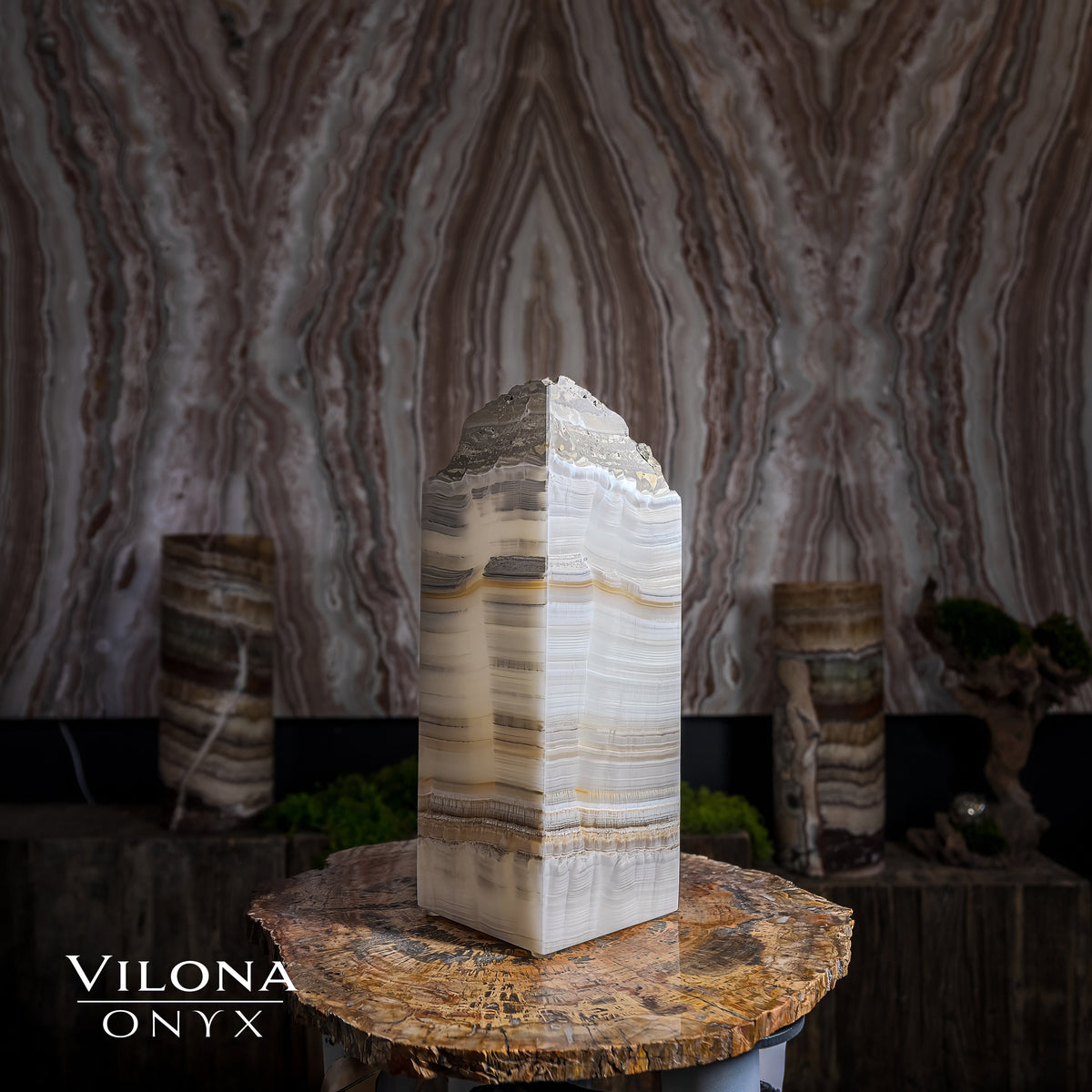 White Ice Onyx Lamp (Table Lamp #6)