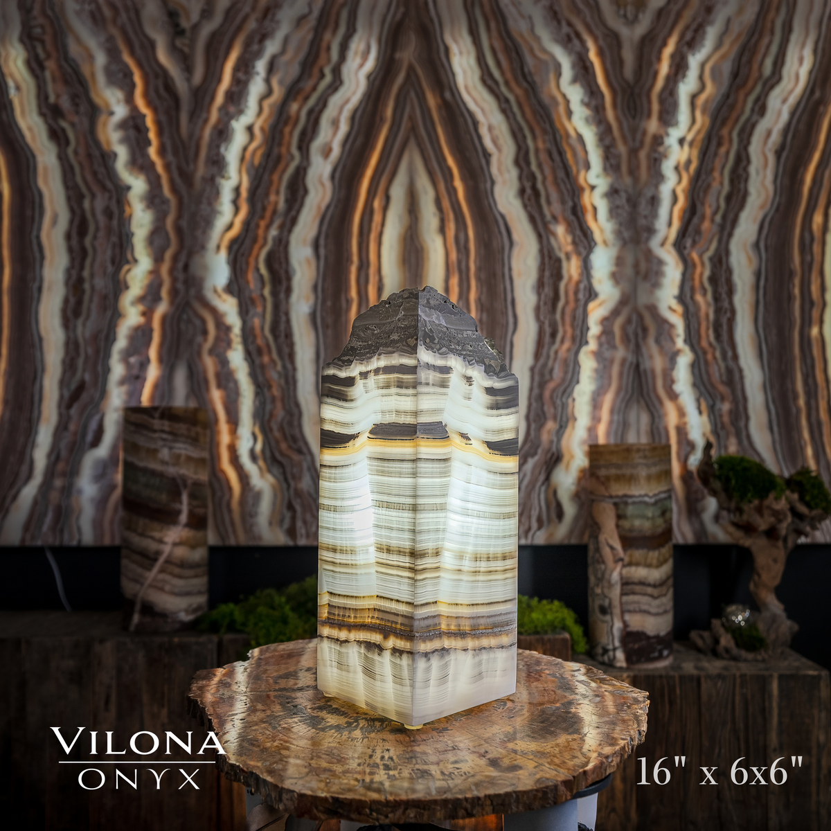 White Ice Onyx Lamp (Table Lamp #6)