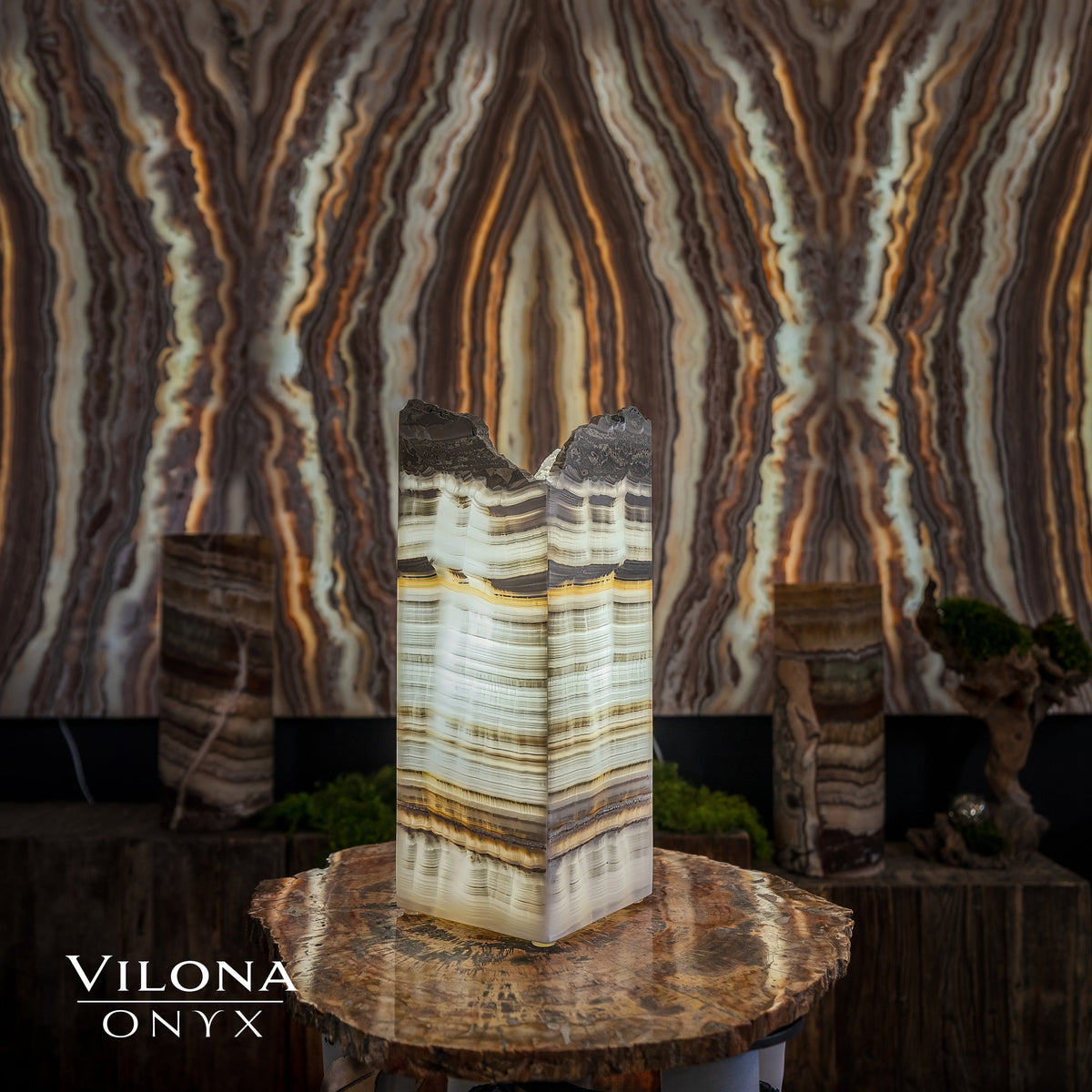 White Ice Onyx Lamp (Table Lamp #6)