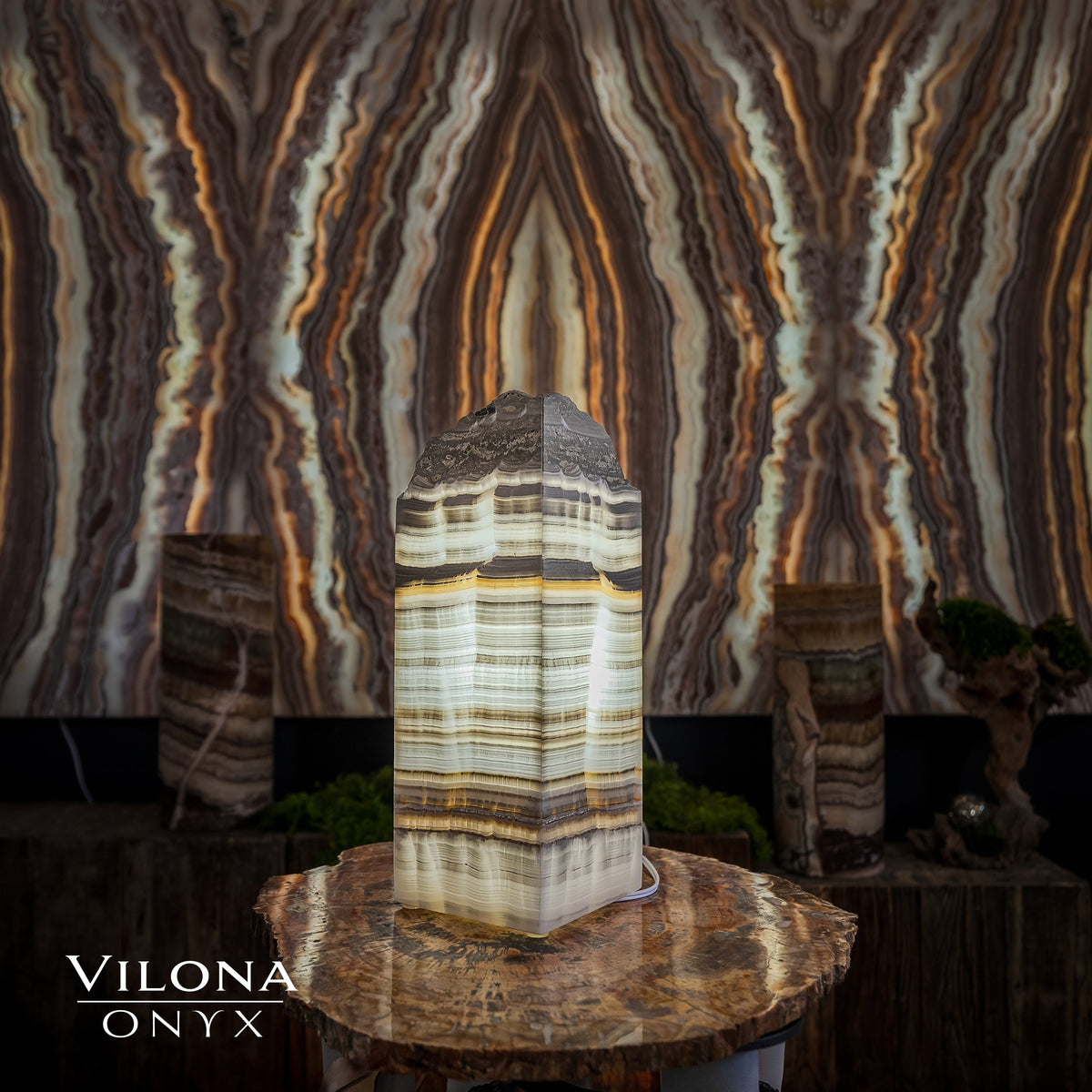 White Ice Onyx Lamp (Table Lamp #6)
