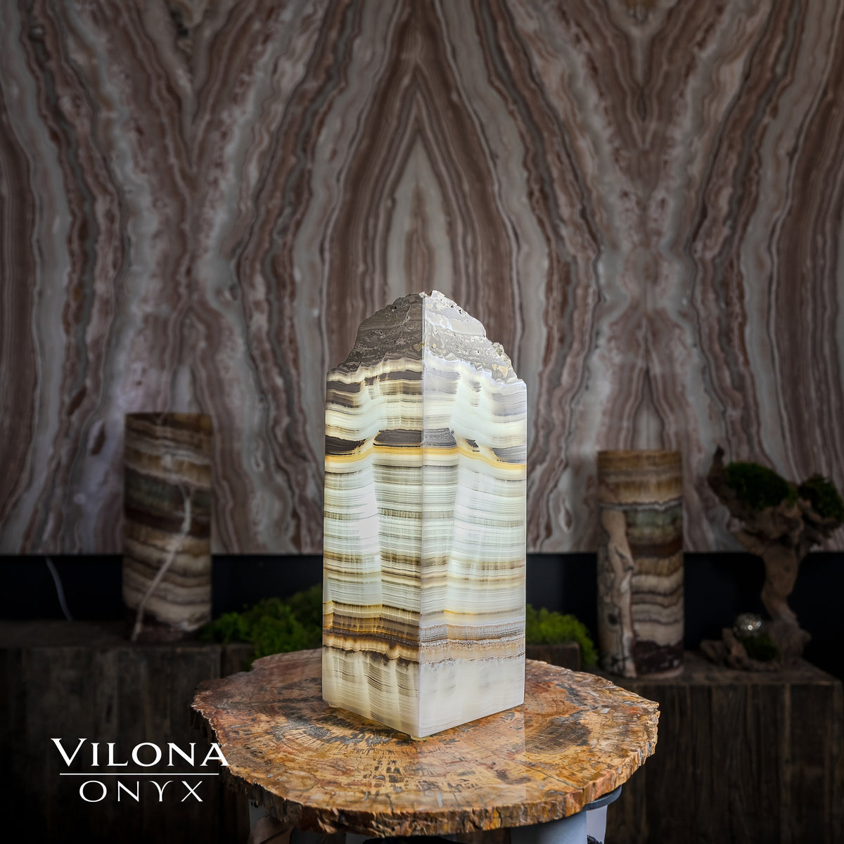 White Ice Onyx Lamp (Table Lamp #6)