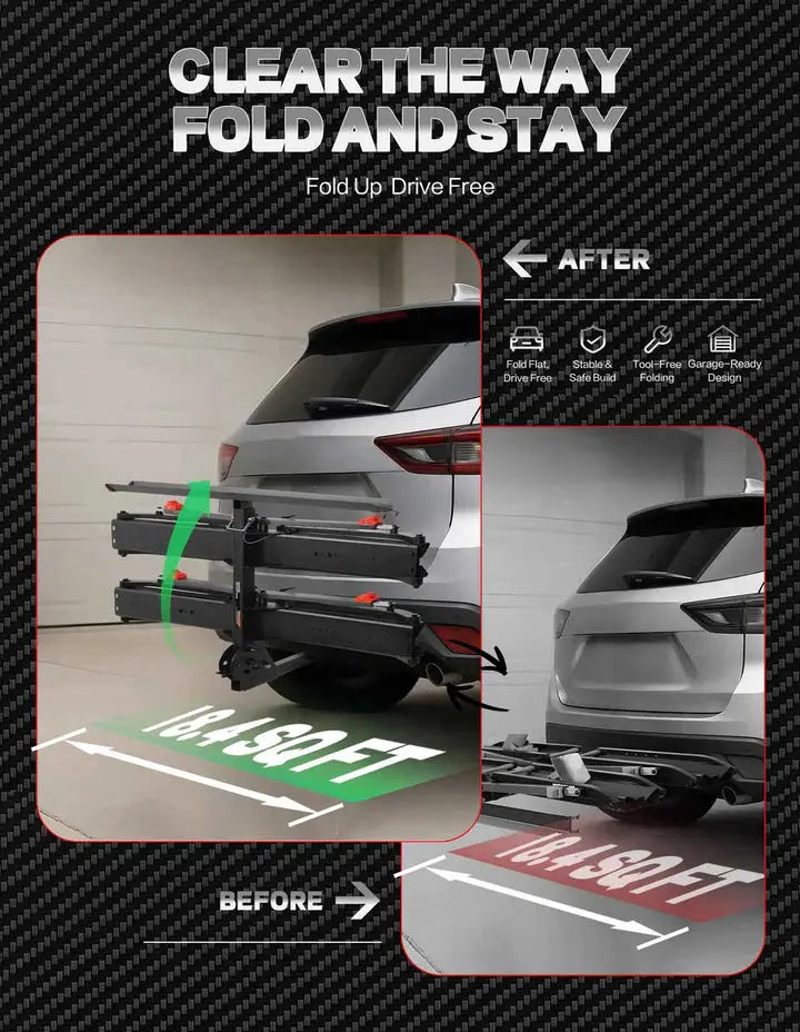 200lbs Capacity Tire-Clamp E-bike Rack with Ramp